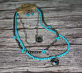 Rustic Couture's Layered Beaded Cowboy Hat Pendant and Earrings Set
