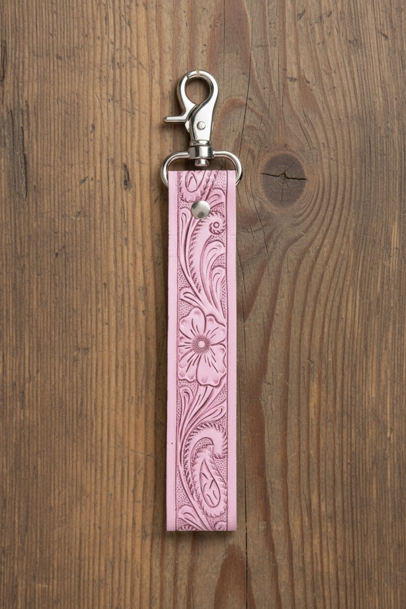 Blooming Meadow Key Fob in Turquoise in Pink