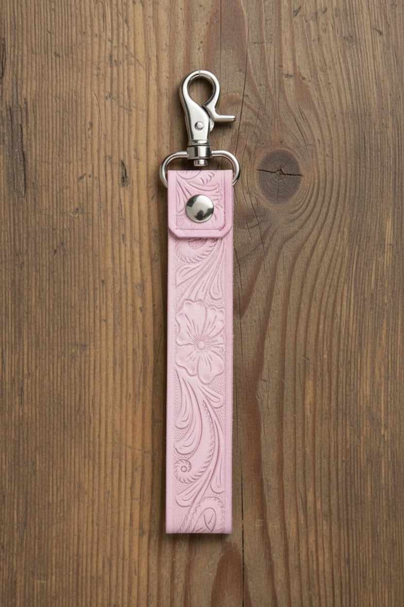 Blooming Meadow Key Fob in Turquoise in Pink