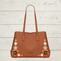 Wrangler Floral Accent Tote Shoulder Bag - Brown